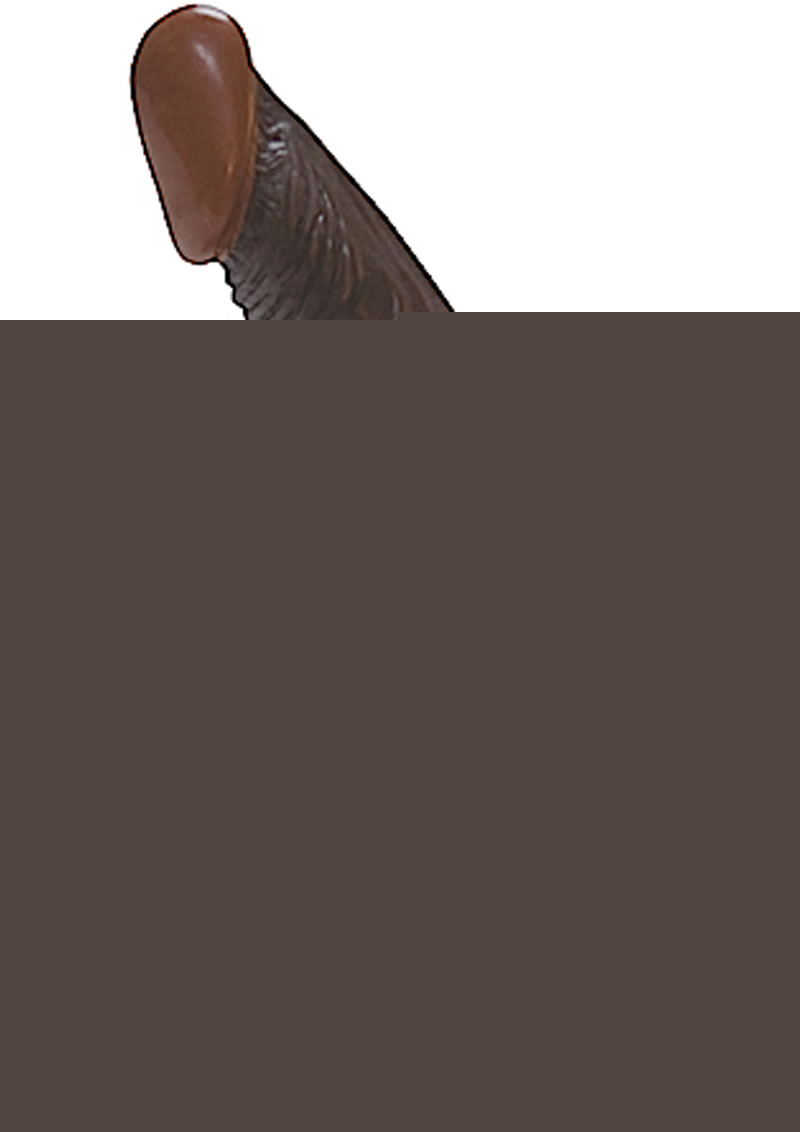 Real Skin All American Afro American Whoppers Dildo with Balls - Chocolate - 8in