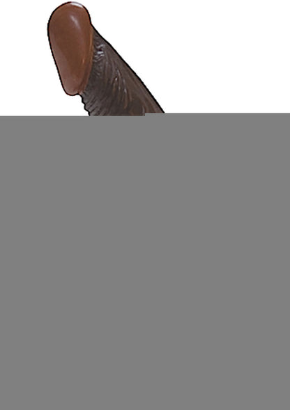 Real Skin All American Afro American Whoppers Dildo with Balls - Chocolate - 8in