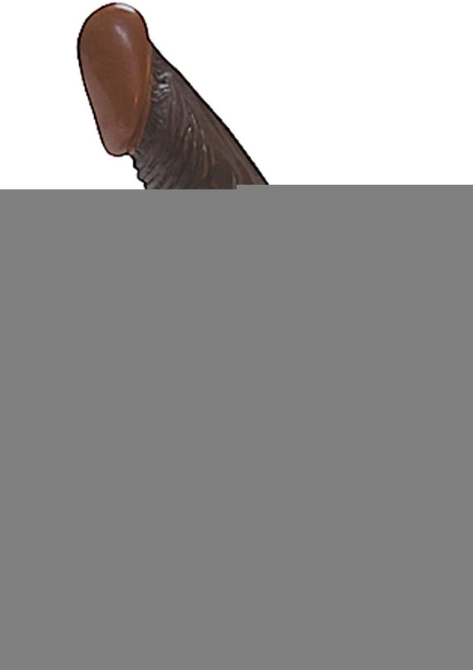 Real Skin All American Afro American Whoppers Dildo with Balls - Chocolate - 8in
