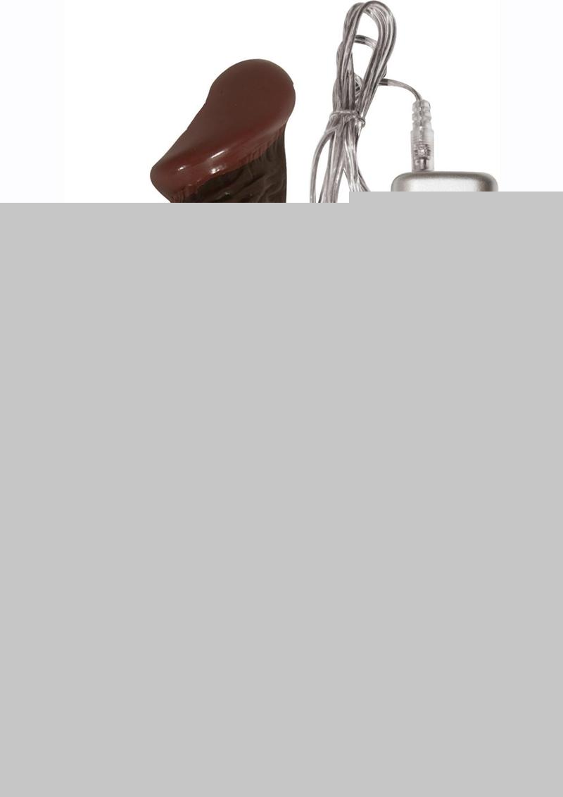 All American Whoppers Vibrating Dildo with Balls - Chocolate - 8in