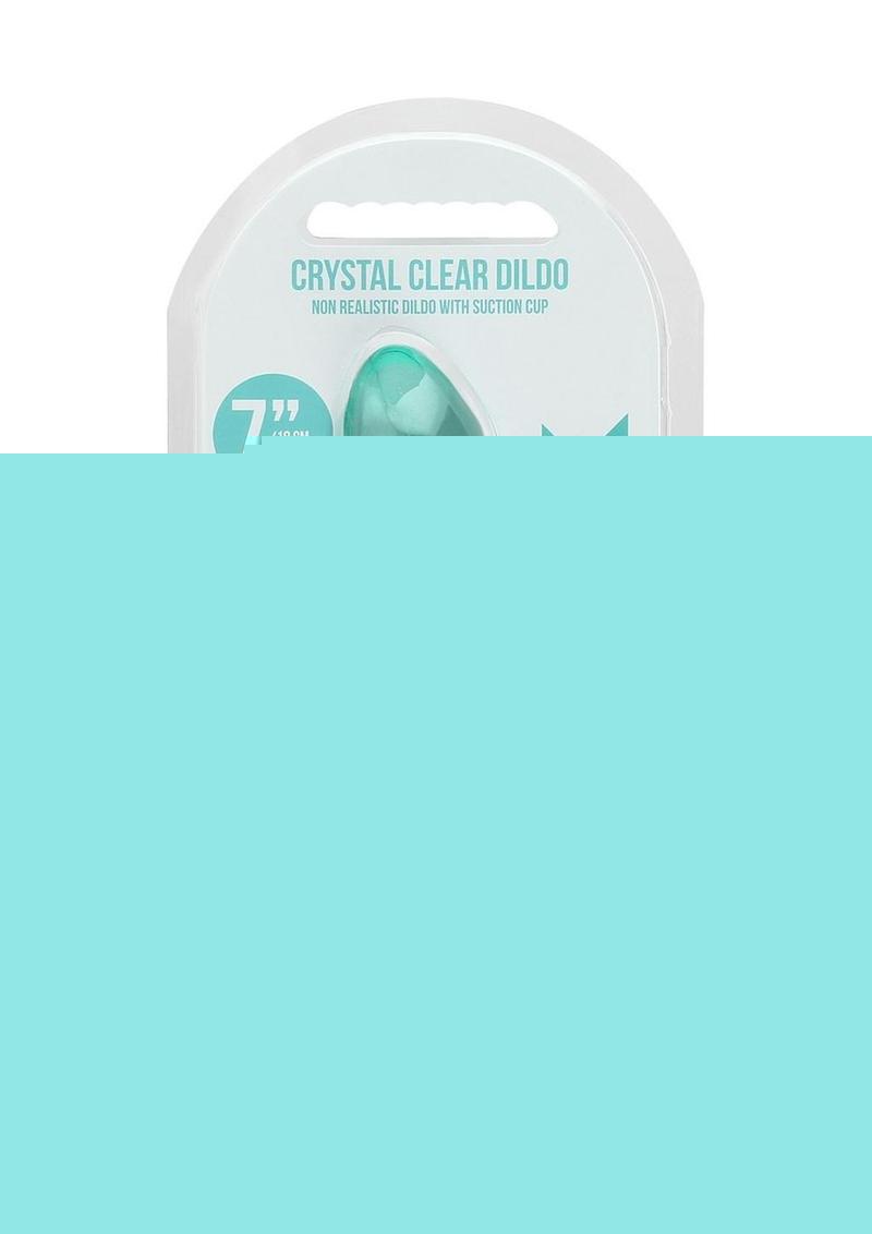 Realrock Crystal Clear Dildo with Suction Cup - Clear/Green - 7in
