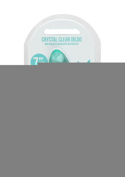 Realrock Crystal Clear Dildo with Suction Cup - Clear/Green - 7in
