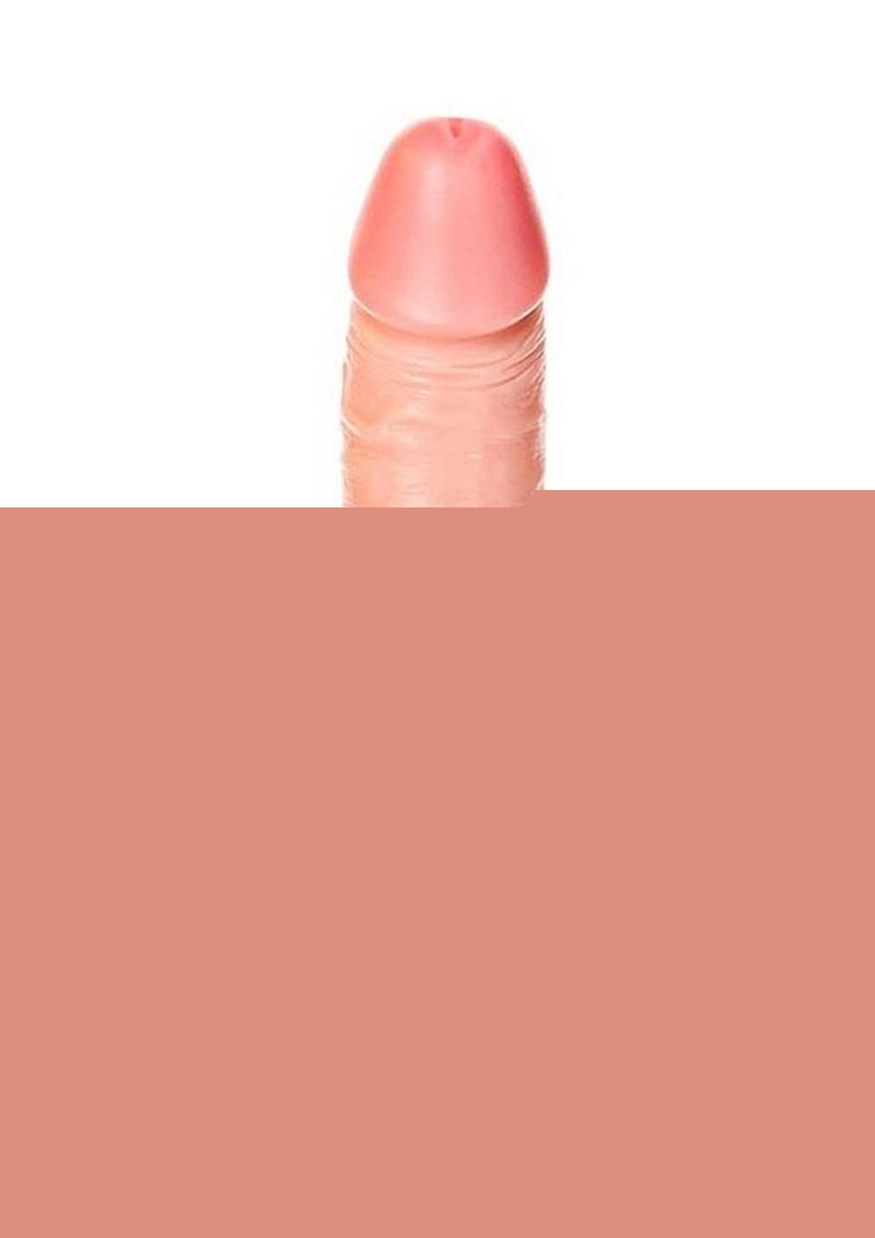 Realrock Curved Realistic Dildo with Balls and Suction Cup - Vanilla - 6in