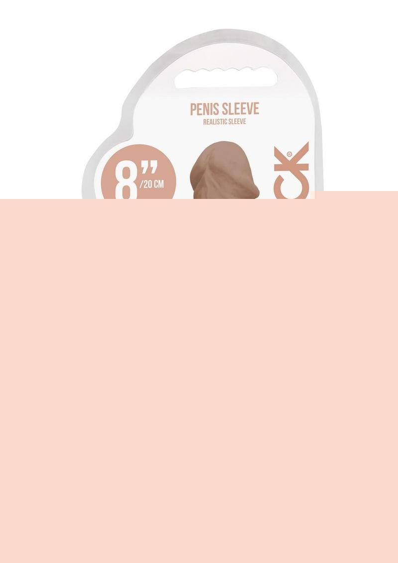 Realrock Realistic Penis Sleeve - Caramel - 8in