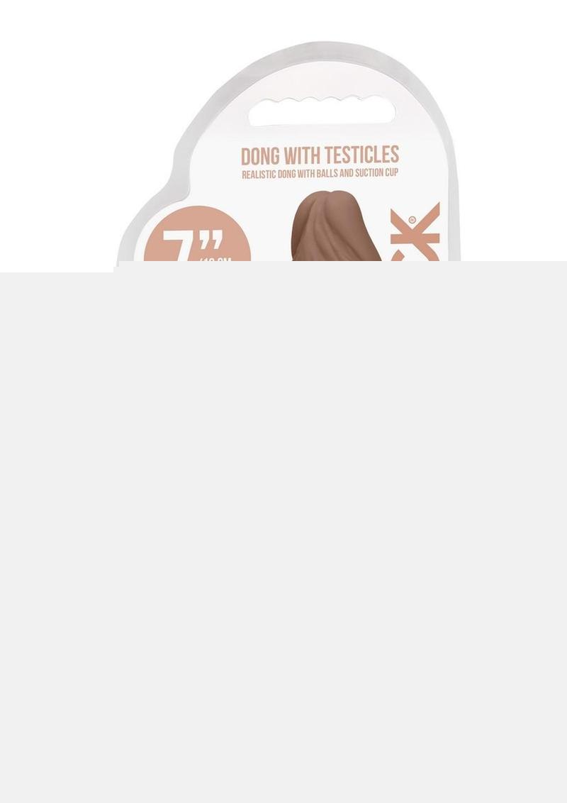 Realrock Skin Realistic Dildo with Balls - Caramel - 7in