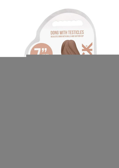 Realrock Skin Realistic Dildo with Balls - Caramel - 7in