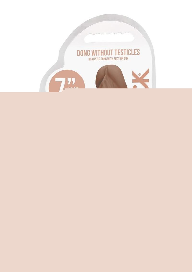 Realrock Skin Realistic Dildo Without Balls - Caramel - 7in