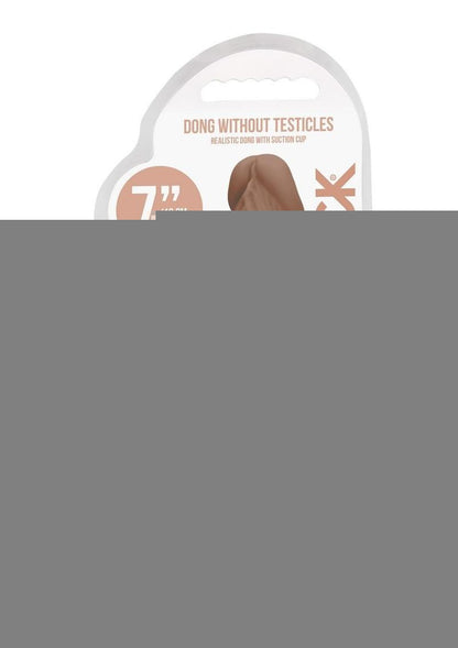 Realrock Skin Realistic Dildo Without Balls - Caramel - 7in