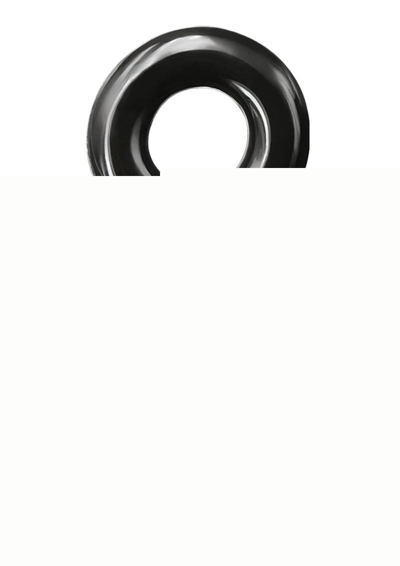 Renegade Double Stack Super Stretchable Cock Rings - Black - Set Of 2
