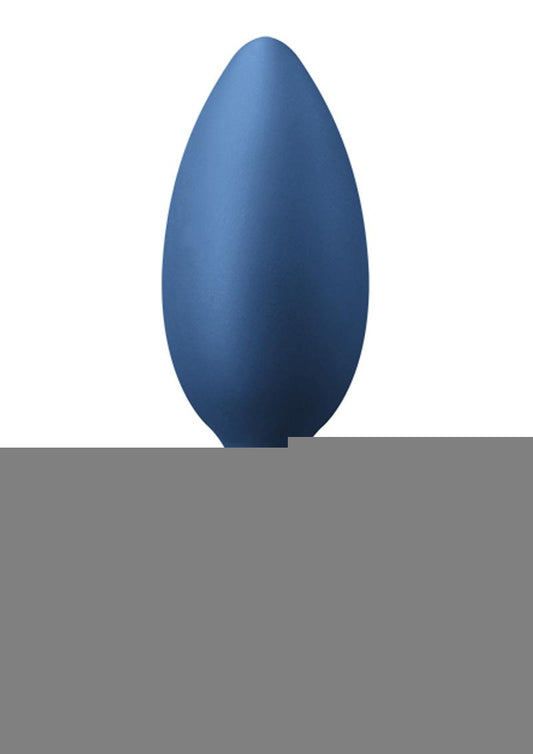 Renegade Rechargeable Silicone Vibrating Heavyweight Anal Plug - Blue - Medium