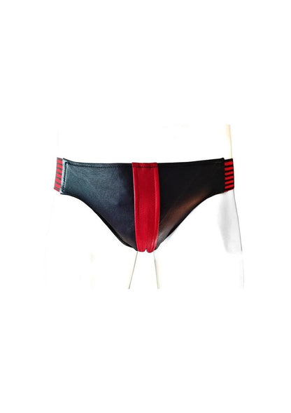 Rouge Leather Jock Strap - Black/Multicolor/Red - Small