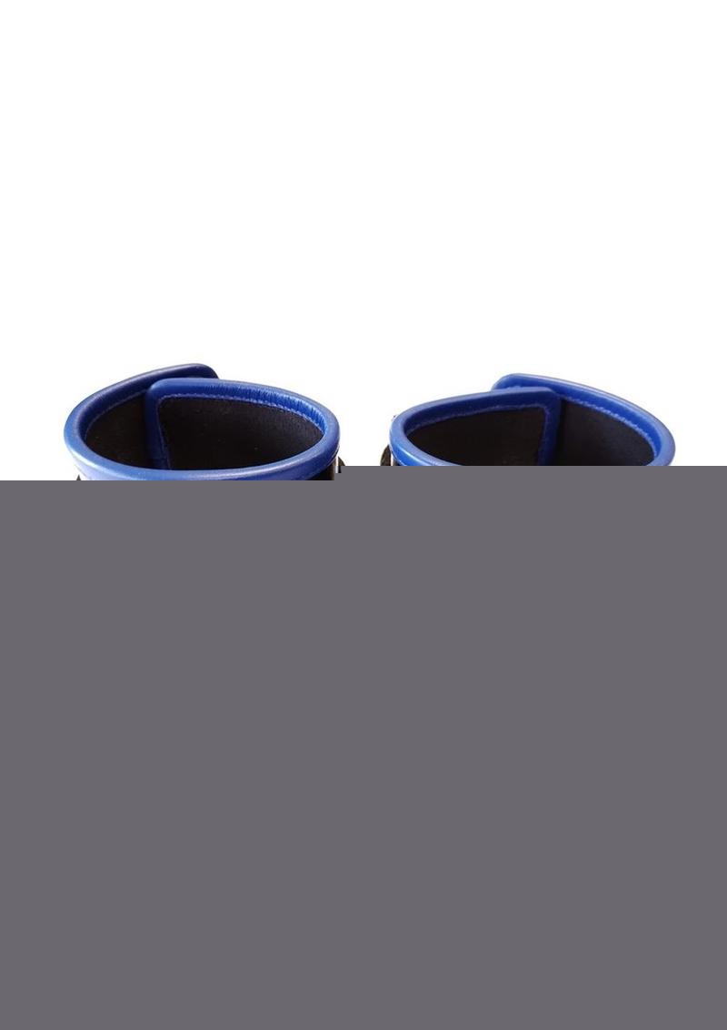 Rouge Leather Wrist Cuffs - Black/Blue