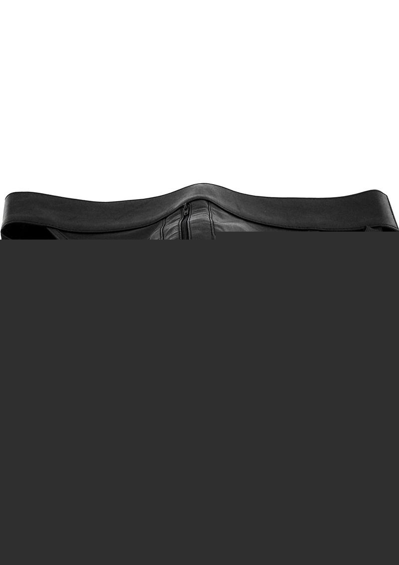 Rouge Leather Zip Jocks - Black - Small