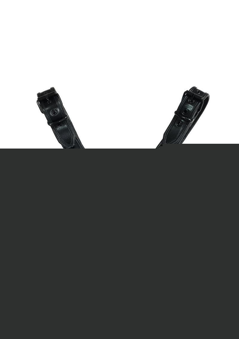 Rouge Over The Head Adjustable Leather Harness - Black - XXLarge