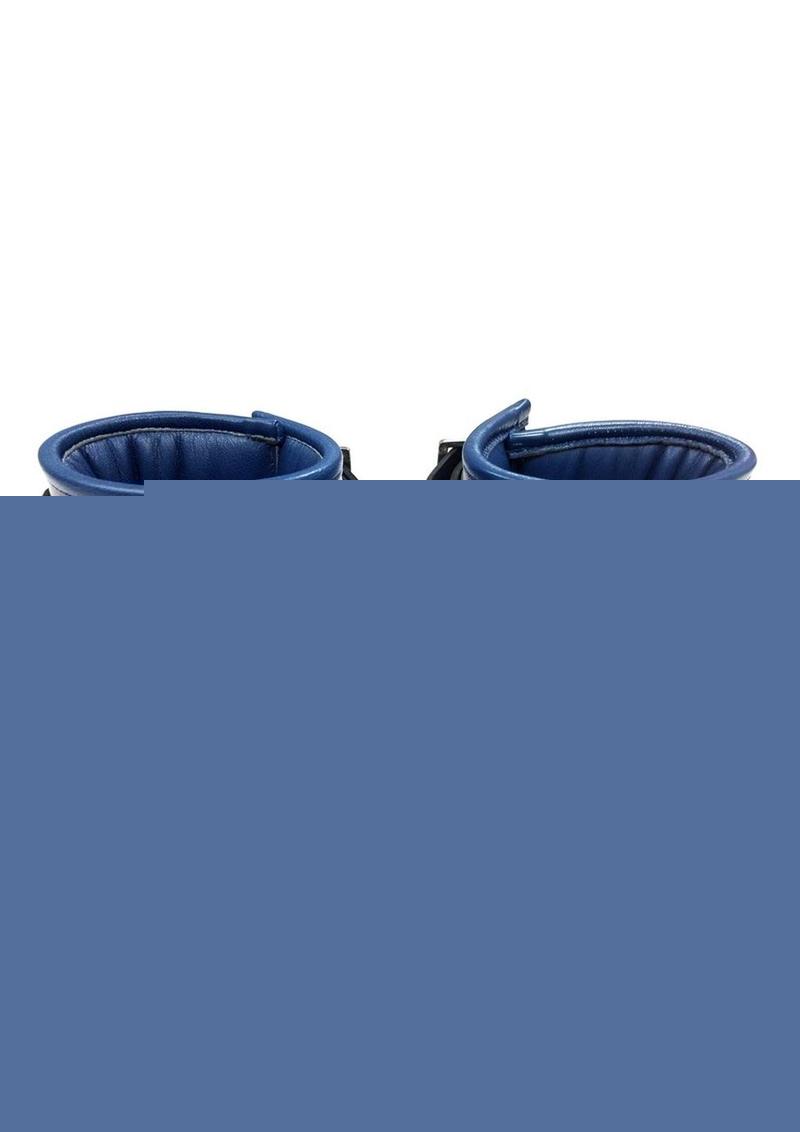 Rouge Padded Leather Wrist Cuffs - Black/Blue
