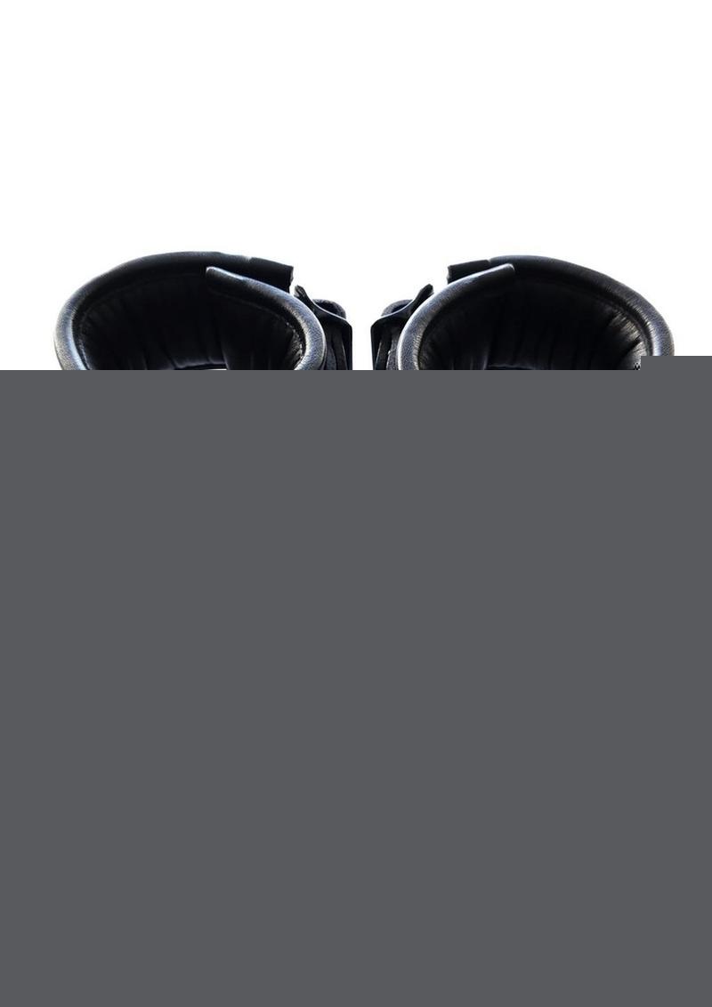 Padded Leather Wrist Cuffs - Black