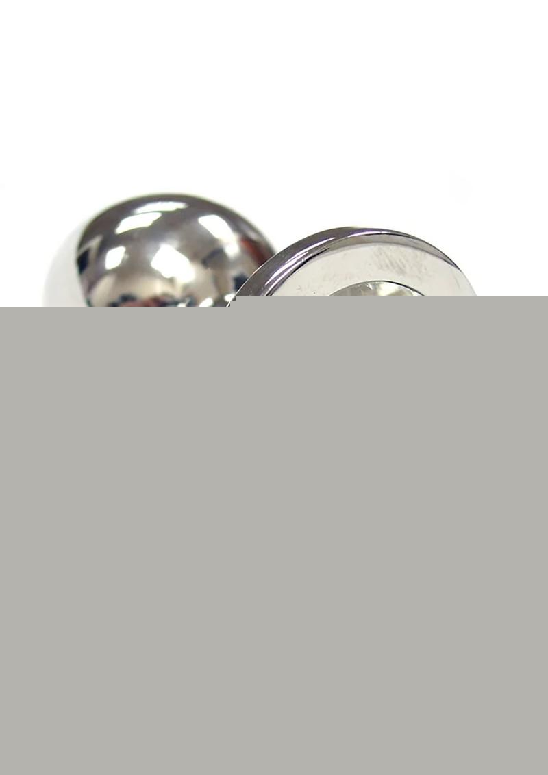 Rouge Smooth Stainless Steel Anal Plug - Clear Jewel - Large