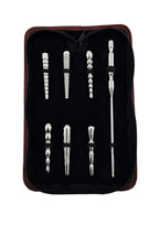 Rouge Stainless Steel Penis Plug Set with Handle - Silver
