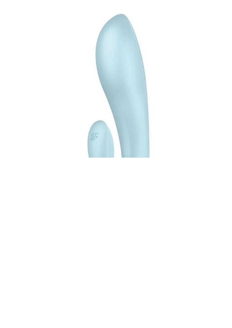 Satisfyer Triple Oh Rechargeable Silicone Dual Stimulating Vibrator - Blue/Light Blue