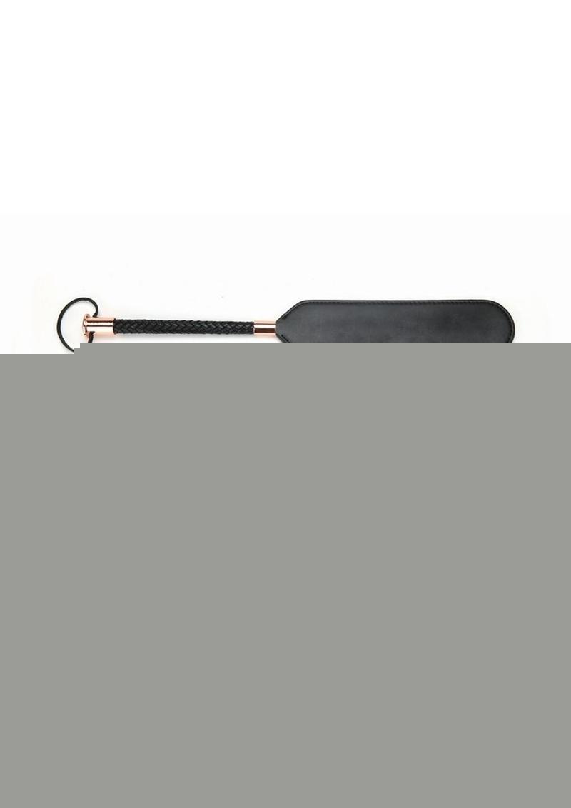 Secret Kisses Faux Leather Paddle - Black/Rose Gold