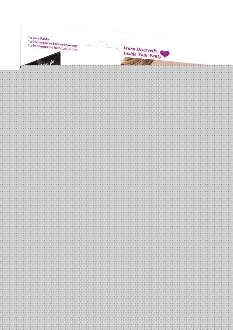 Secrets Lace Panty and Love Egg Rechargeable Panty Vibe with Remote Control - Blue/Turquoise - Plus Size/Queen