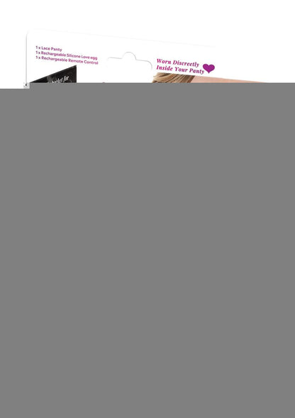 Secrets Lace Panty and Love Egg Rechargeable Panty Vibe with Remote Control - Blue/Turquoise - Plus Size/Queen