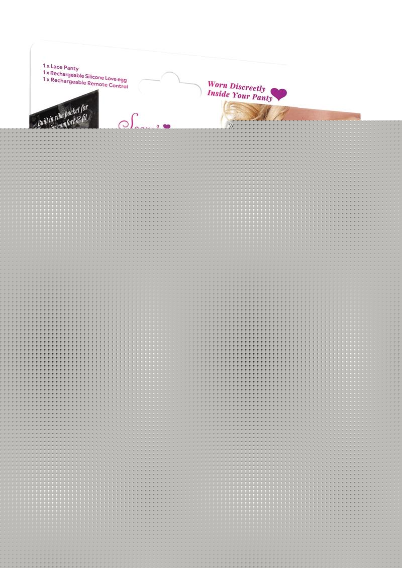 Secrets Lace Panty and Love Egg Rechargeable Panty Vibe with Remote Control - Blue/Turquoise