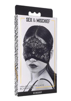 Sex and Mischief Veiled Vision Lace Blindfold - Black