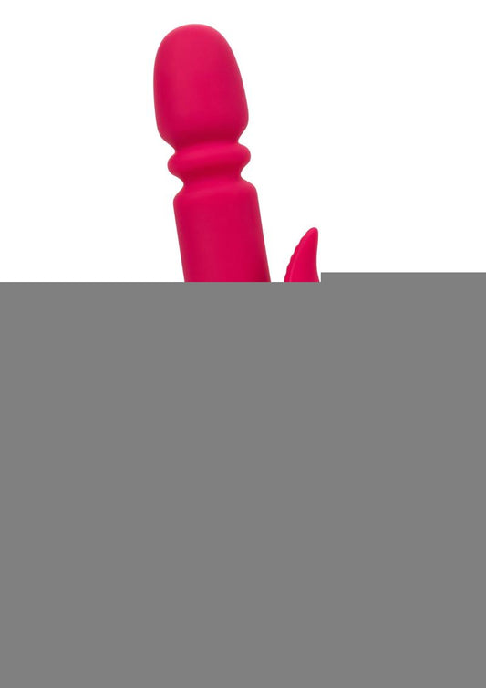 Shameless Slim Charmer Silicone Rechargeable Thrusting Rabbit Vibrator - Pink