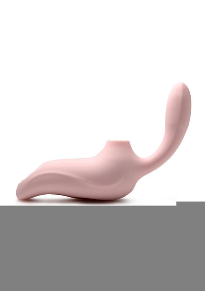 Shegasm 3-Way Elixir Rechargeable Silicone Sucking and Pulsing Vibrator - Pink