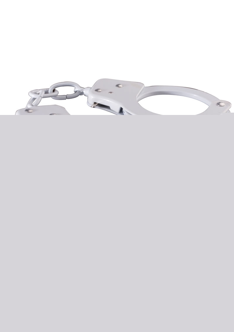 Sinful Metal Cuffs with Keys and Love Rope - Metal/White