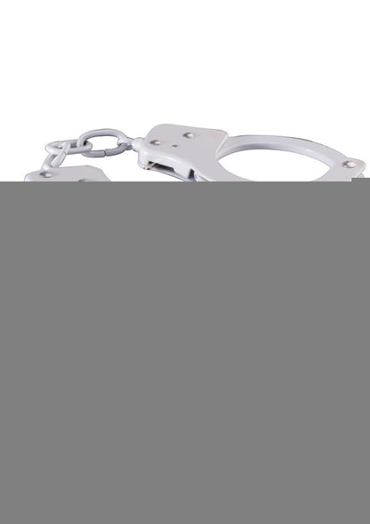 Sinful Metal Cuffs with Keys and Love Rope - Metal/White