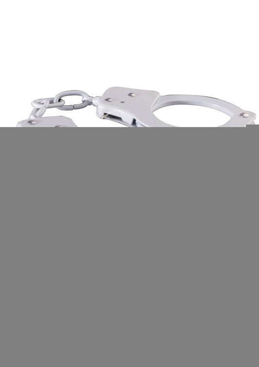 Sinful Metal Cuffs with Keys and Love Rope - Metal/White