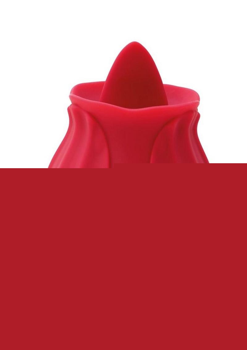 Skins Rose Buddies The Rose Lix Tongue Rechargeable Silicone Clitoral Stimulator - Red