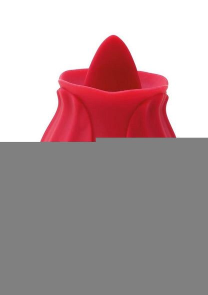 Skins Rose Buddies The Rose Lix Tongue Rechargeable Silicone Clitoral Stimulator - Red
