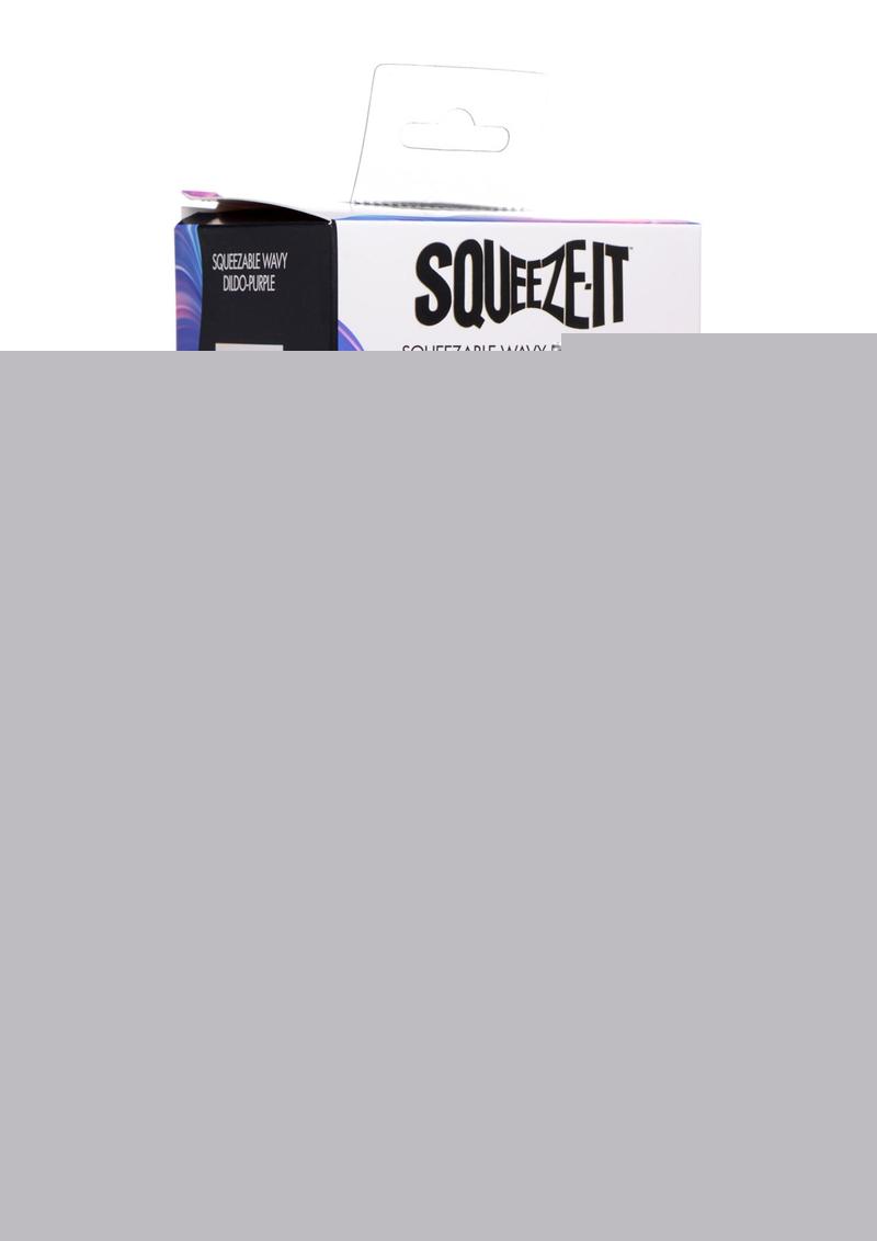 Squeeze-It Squeezable Wavy Silicone Dildo - Purple - 7.3in