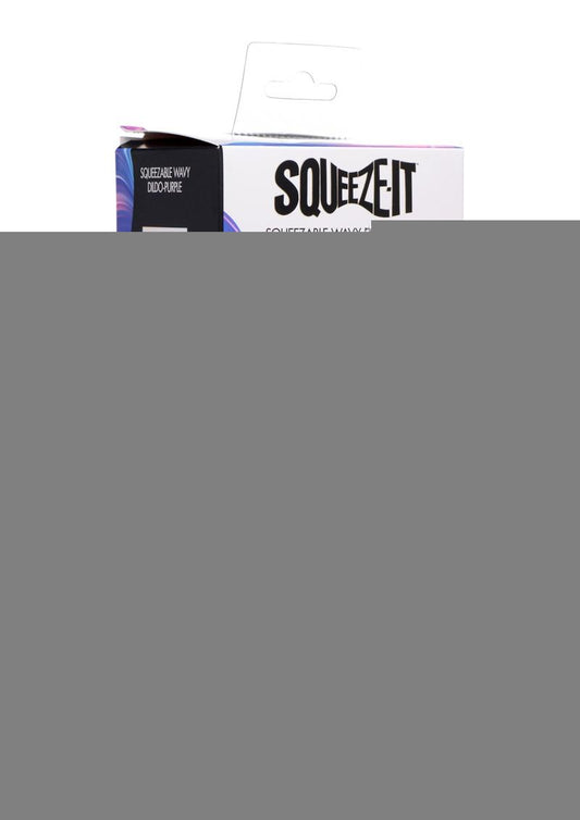 Squeeze-It Squeezable Wavy Silicone Dildo - Purple - 7.3in