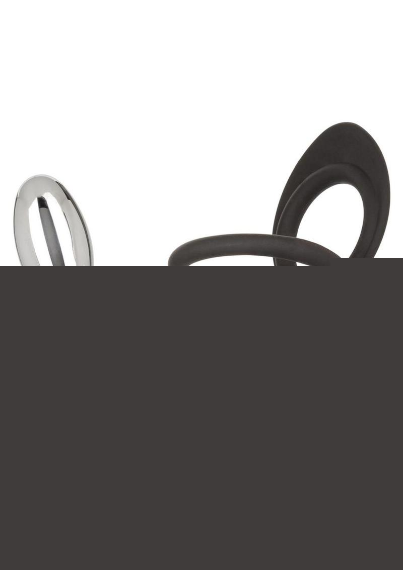 Star Fucker Teardrop Plug Silicone Dual Enhancer - Black