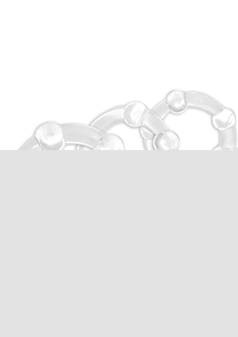Stay Hard Beaded Cock Rings (3 Sizes - Clear