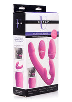 Strap U Evoke Ergo Fit Inflatable and Vibrating Silicone Strapless Strap-On with Remote Control - Pink