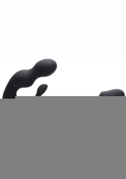 Strap U Tri-Volver Rechargeable Silicone Strapless Strap-On - Black