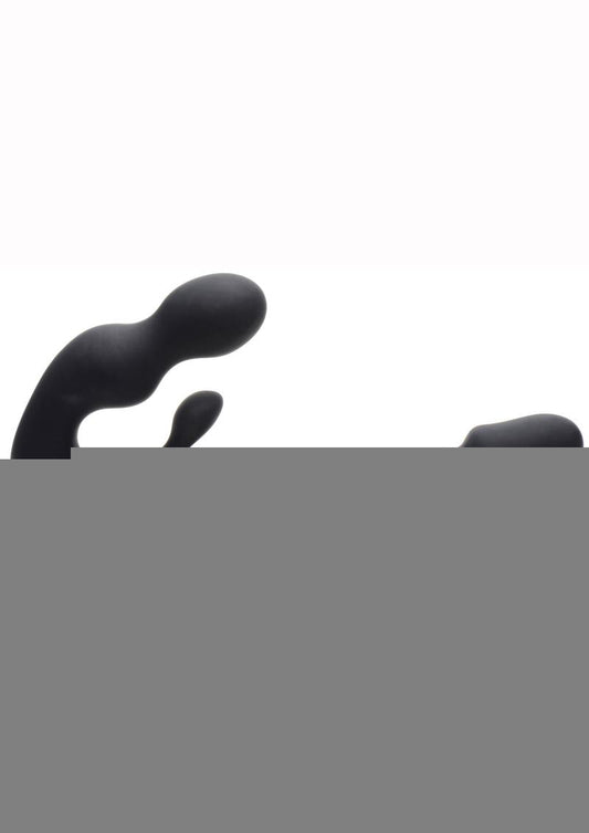 Strap U Tri-Volver Rechargeable Silicone Strapless Strap-On - Black