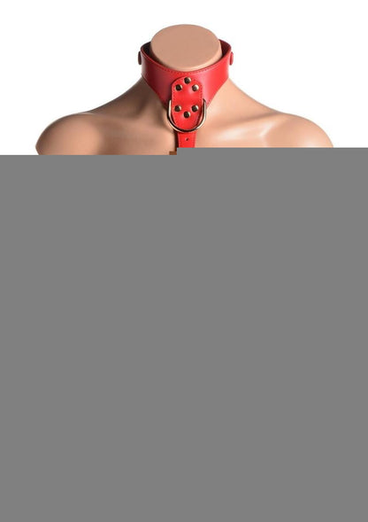 Strict Female Chest Harness - Metal/Red - Medium/Small