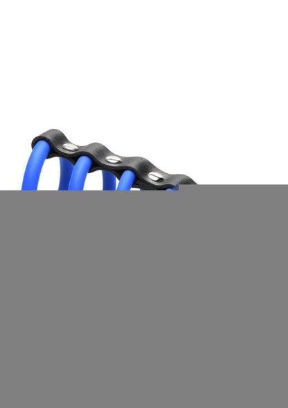 Strict Gates Of Hell Silicone Chastity Device - Black/Blue