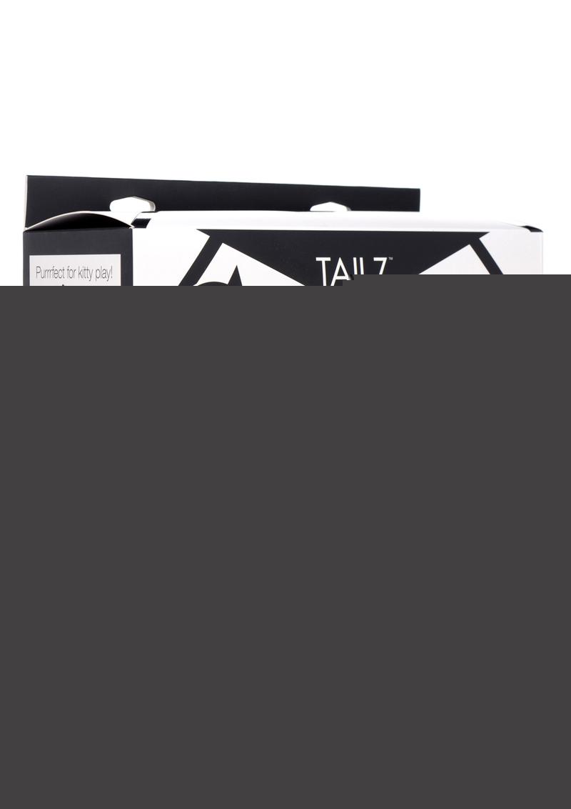 Tailz Black Cat Tail Anal Plug and Mask - Black - Set