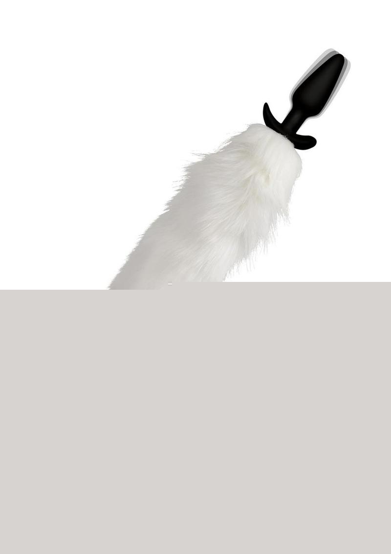 Tailz Vibrating White Fox Tail Slender Anal Plug