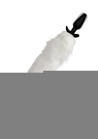 Tailz Vibrating White Fox Tail Slender Anal Plug