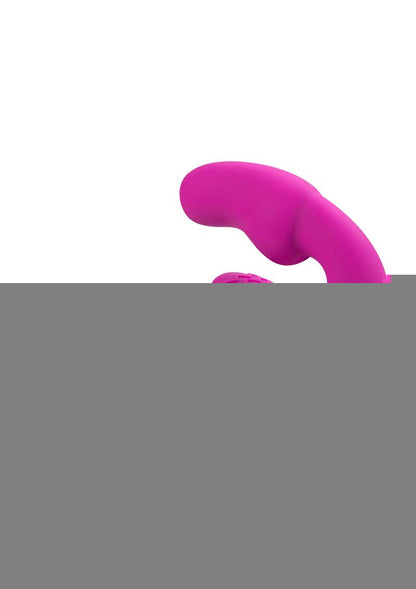 Temptasia Estella Strapless Silicone Vibrating Dildo with Rechargeable Bullet - Pink