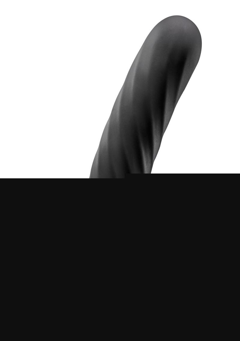 Temptasia Twist Silicone Dildo - Black - Medium - 5.5in