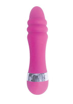 The 9's - Pinkies, Ridgy Silicone Mini Vibrator - Pink - 4.5in